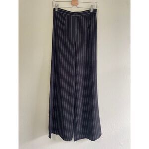 High Rise Size Small White & Red Pin Stripe Wide Leg Dress Pant Office Academia